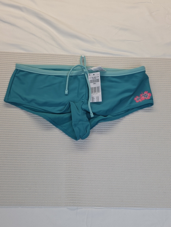Hollister Other - Hollister Teal Bikini Bottoms with Light Teal Trim and Pink Floral Detail Small